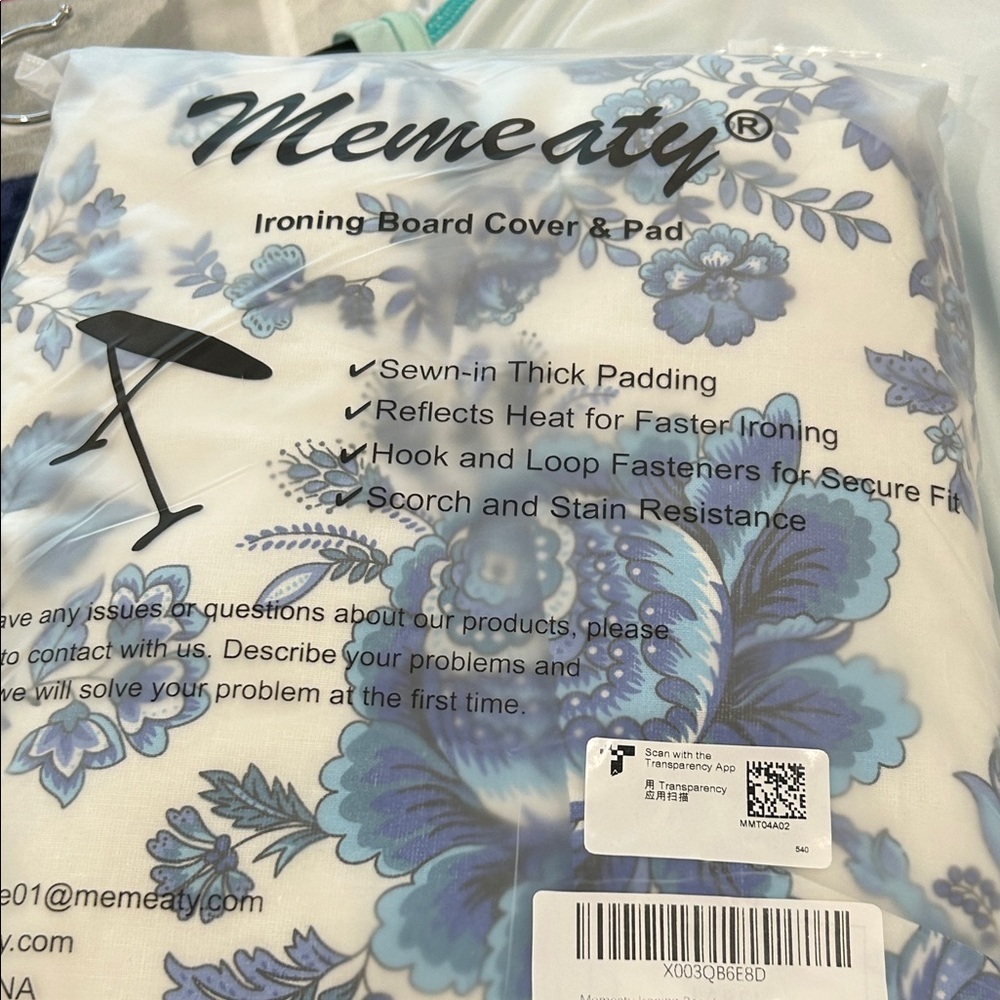 Meme Blue Floral Ironing Board Cover & Pad
